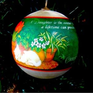 Vintage Hallmark Unbreakable Satin Christmas Tree Ornament Daughter Dated 1980